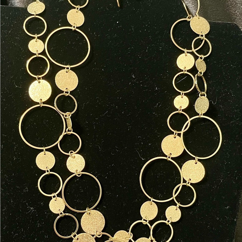 Gold Circle Link Necklace